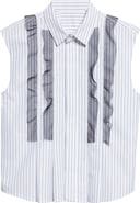Sacai Stripe Poplin & Chiffon Button-Up Shirt