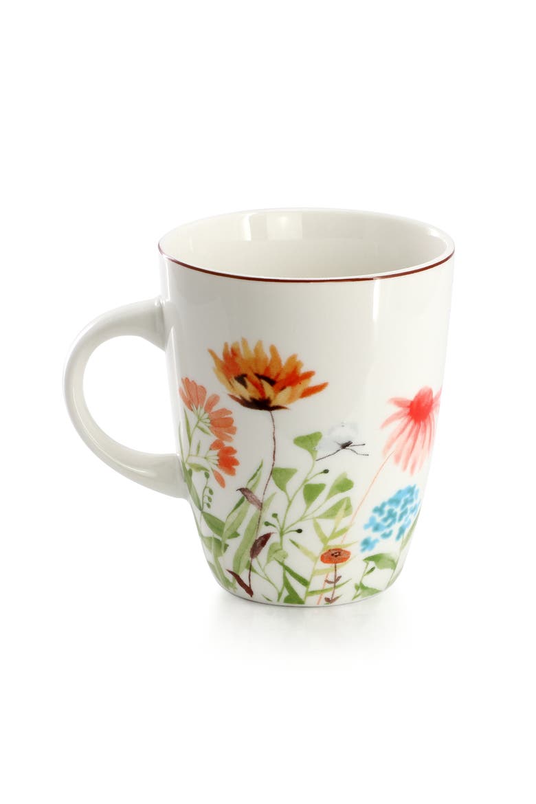 Wildflower Meadow 16 Piece Stoneware Dinnerware Set, Alternate, color, White