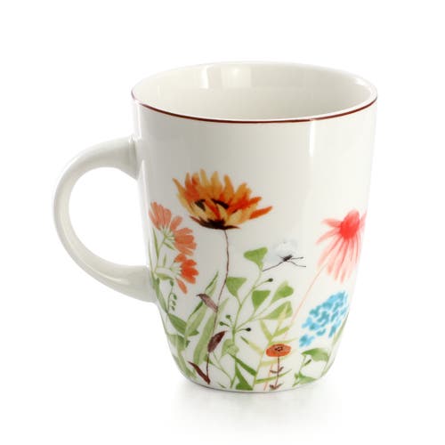 Elama Wildflower Meadow 16 Piece Stoneware Dinnerware Set In Multi