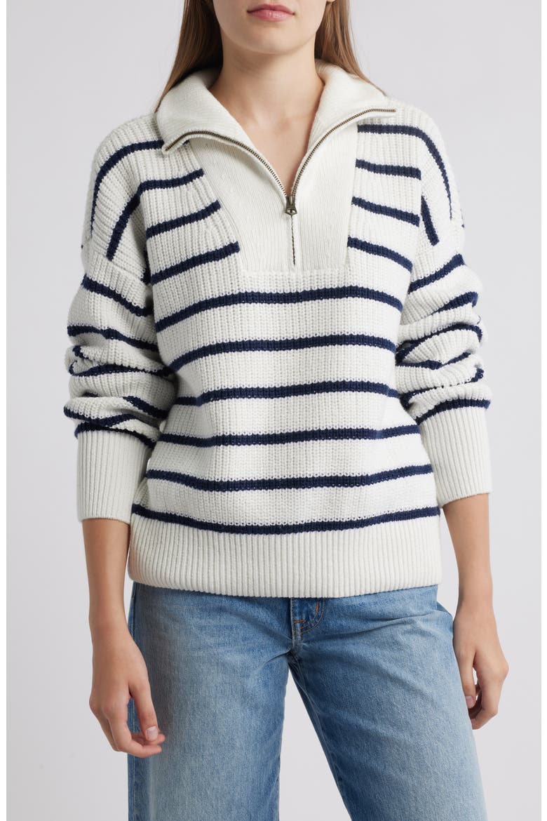 Mariner Stripe Quarter Zip Sweater (Women) | Nordstromrack
