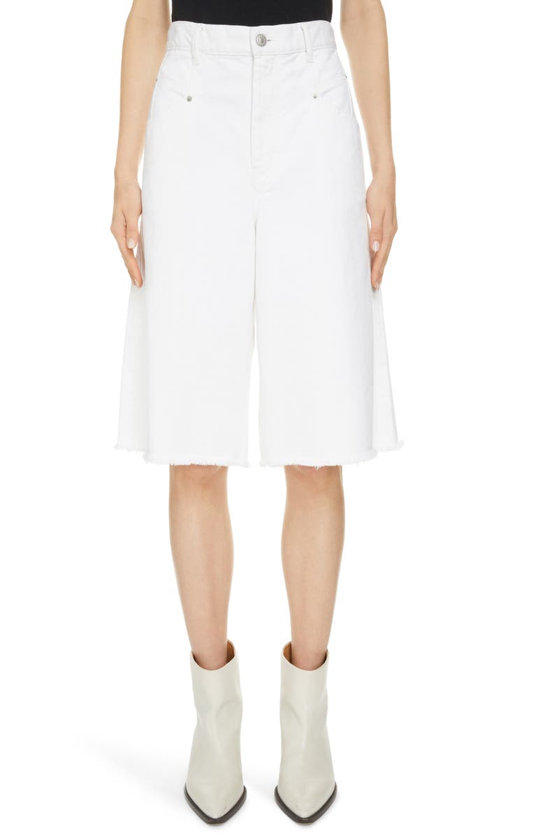 Isabel Marant Natalina High Waist Long Denim Shorts, Main, color,