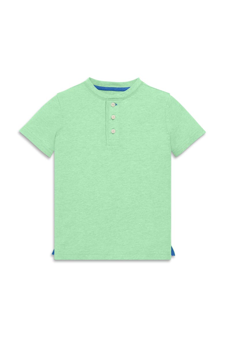 Kids Heathered Henley Tee, Main, color, Clover