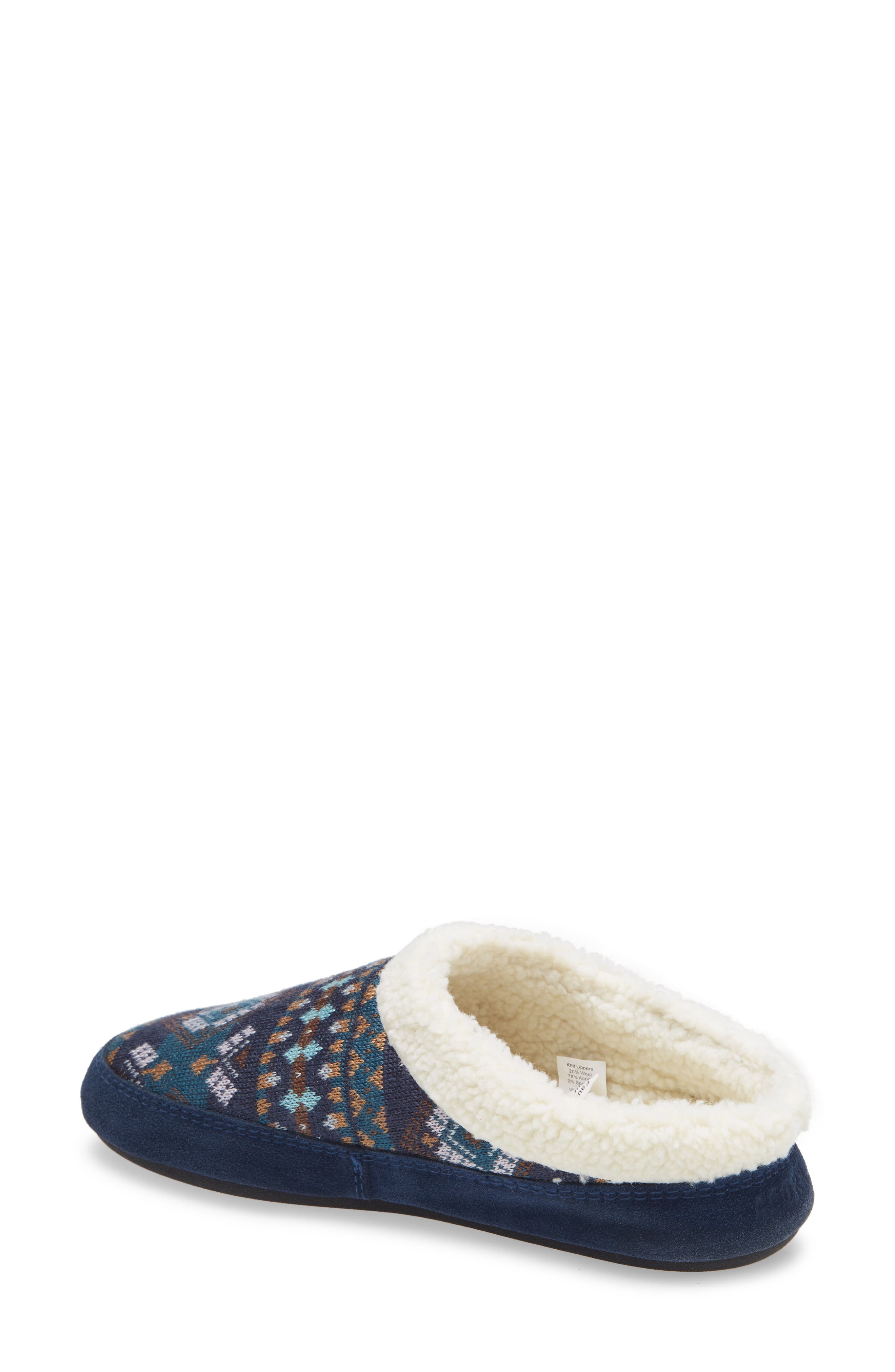 Fair Isle Hoodback Scuff Slipper, Alternate, color, BLUE MULTI