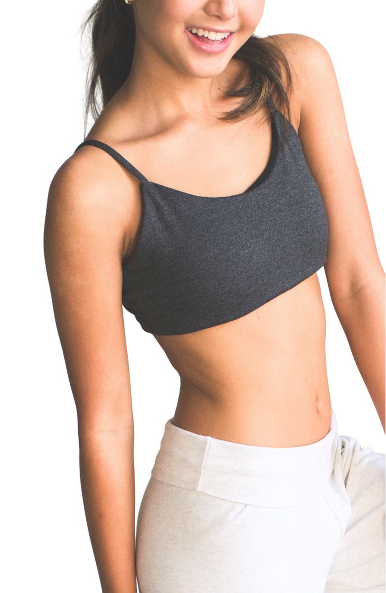 Bleuet Bleum Padded Reversible Girls Bralette, Alternate, color, Titanium-Black