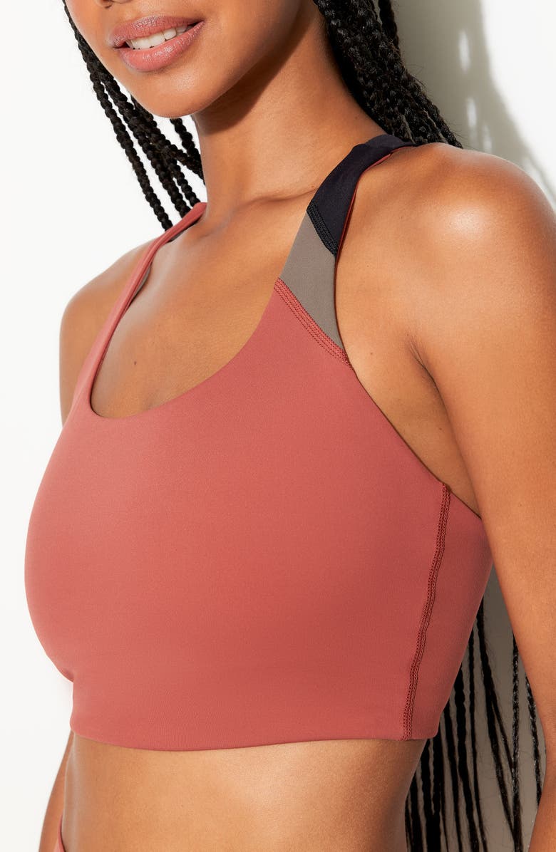 Spiritual Gangster Sumner Longline Sports Bra, Alternate, color, Canyon