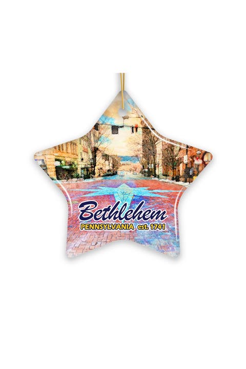 Bethlehem Pennsylvania Watercolor Star Ornament