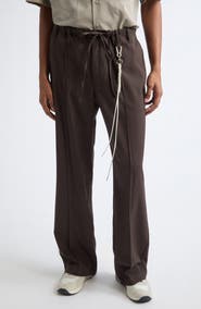 SONG FOR THE MUTE Loose Pin Stitch Stretch Gabardine Pants