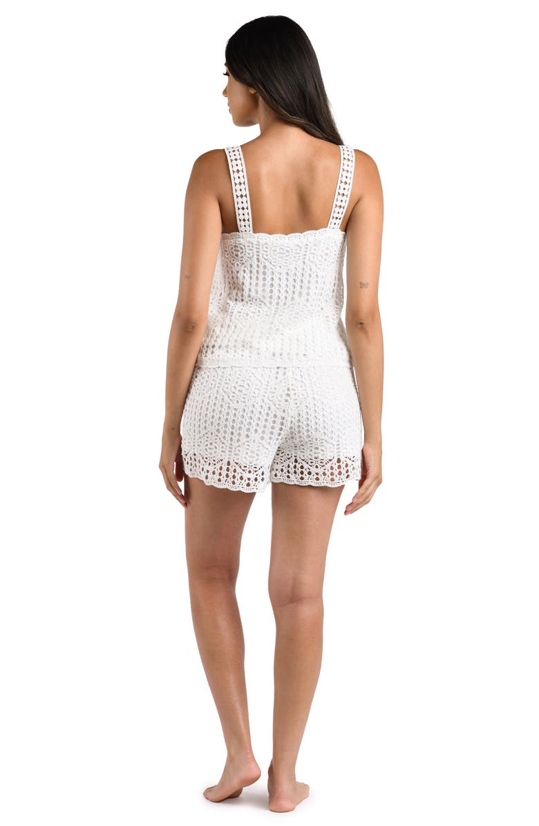 La Blanca Waverly Lace Overlay Cotton Cover-Up Camisole, Alternate, color, Ivory