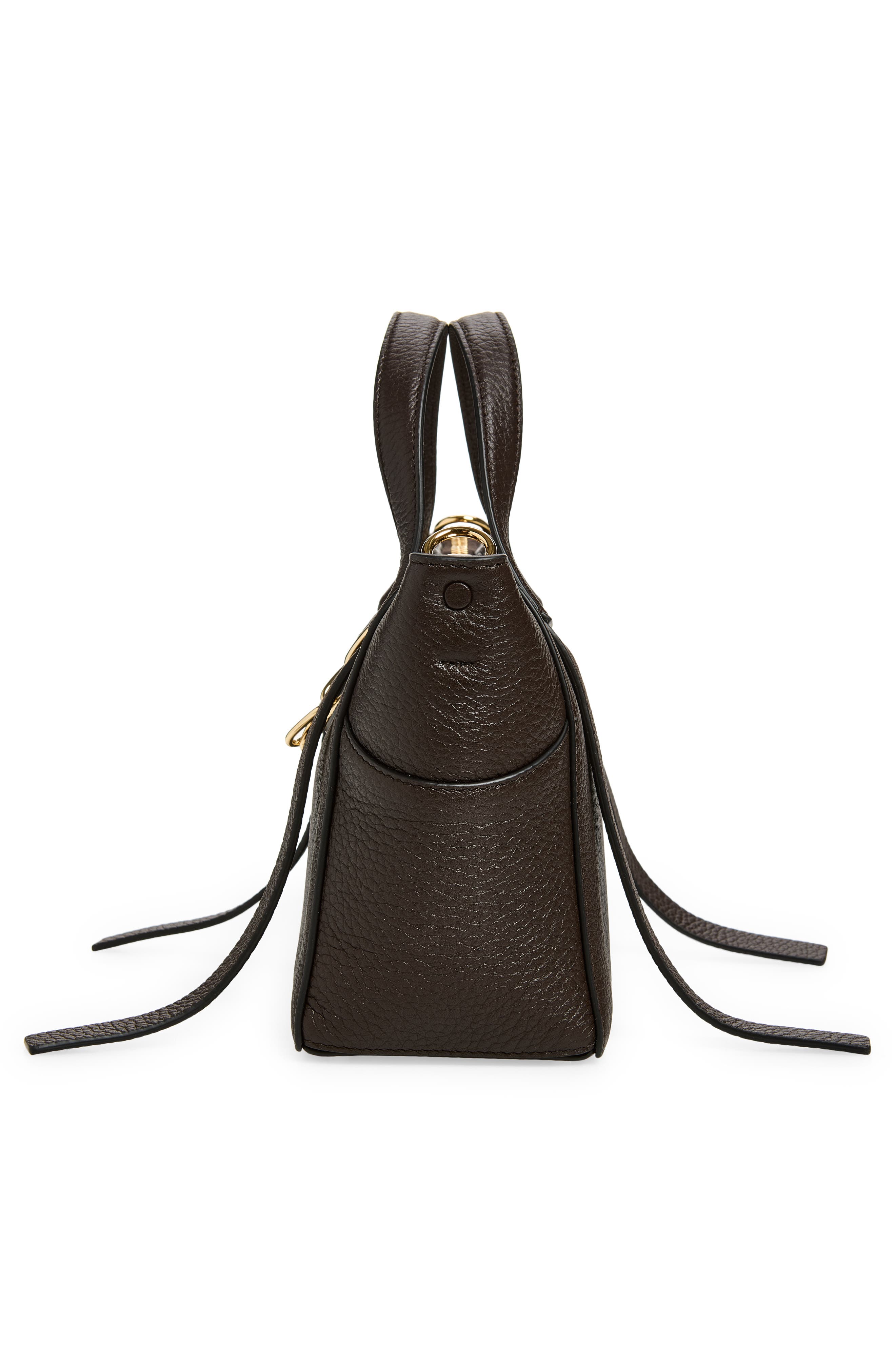 Small Snatch Chain Zip Handheld Bag, Alternate, color, CHOCOLATE