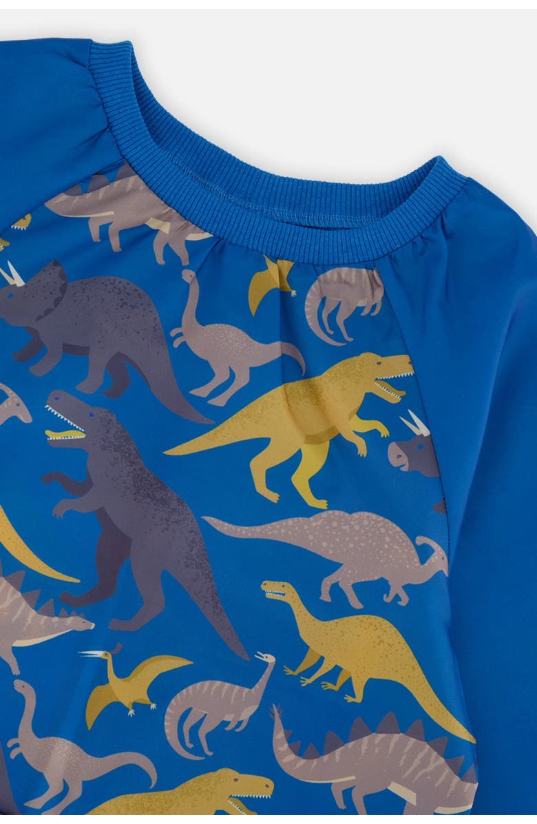 Deux par Deux Controller Lightweight Practical School Apron, Alternate, color, Blue Dinosaur Print