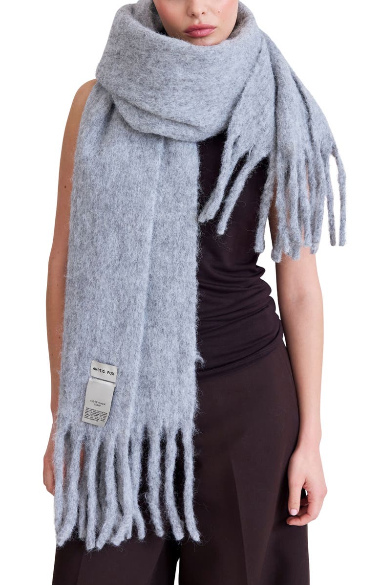 Arctic Fox & Co The Reykjavik Fringe Scarf, Main, color, Arctic Grey