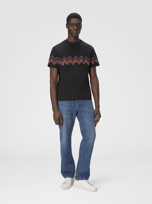 Missoni T-shirt With Maxi Chevron Insert In Black