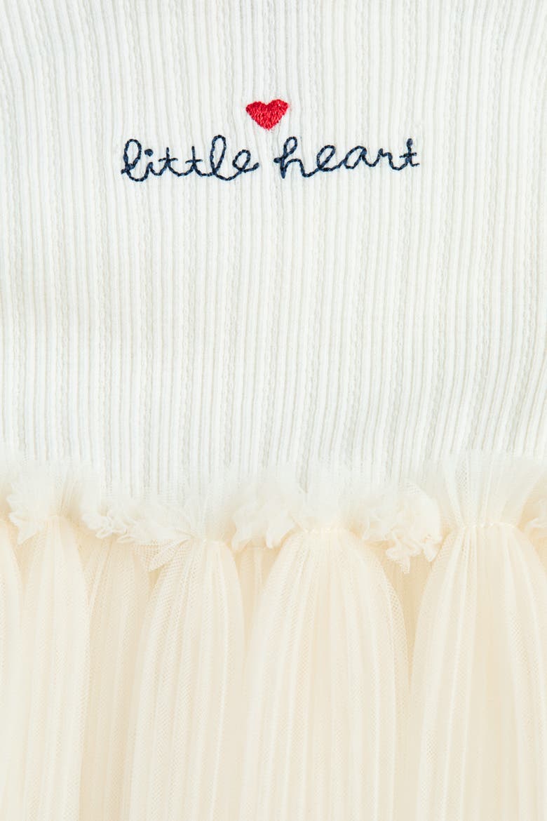 Tulle-skirt Pointelle Dress, Alternate, color, Cream/Little Heart