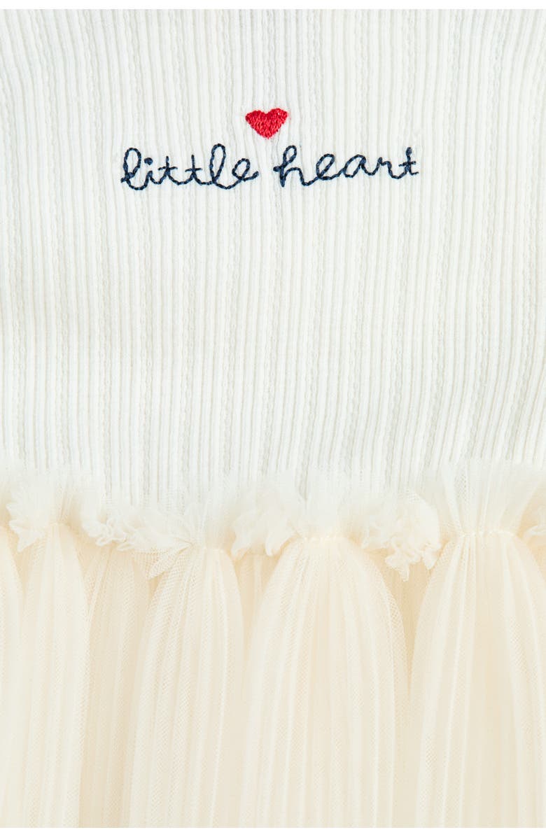 H&M Tulle-skirt Pointelle Dress, Alternate, color, Cream/Little Heart