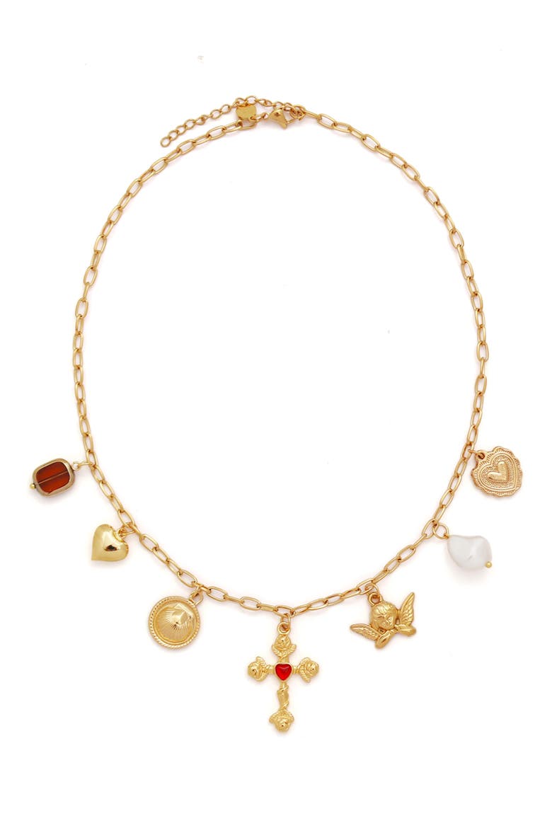 Nirvana Charm Necklace, Main, color, GOLD