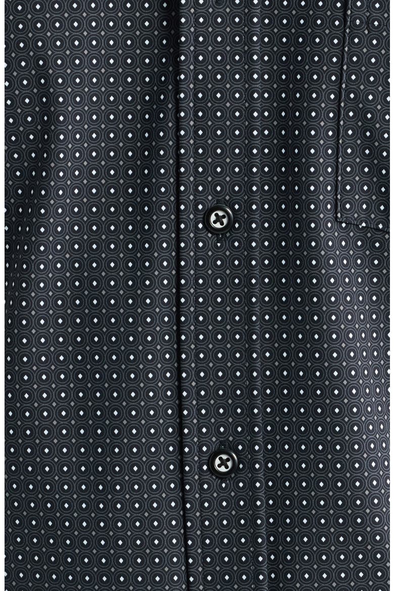 XC+™ Motion Microdot Knit Button-Up Shirt, Alternate, color, BLACK CIRCLE DIAMOND PRINT