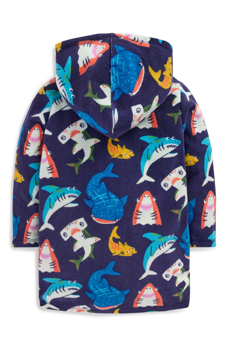 Kids' Shark Terry Cloth Full Zip Hoodie, Alternate, color, NAVY SHARKS
