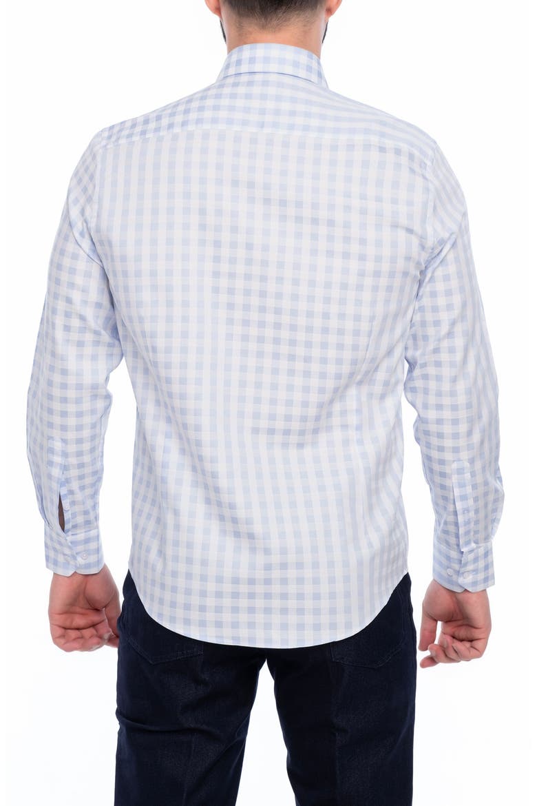 Check Cotton Slim Fit Button Down Shirt, Alternate, color, WHITE