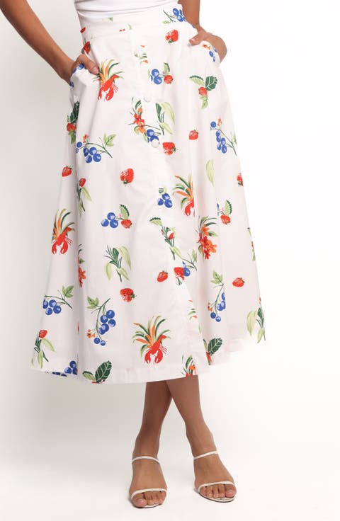 Geneva Cotton Midi Skirt