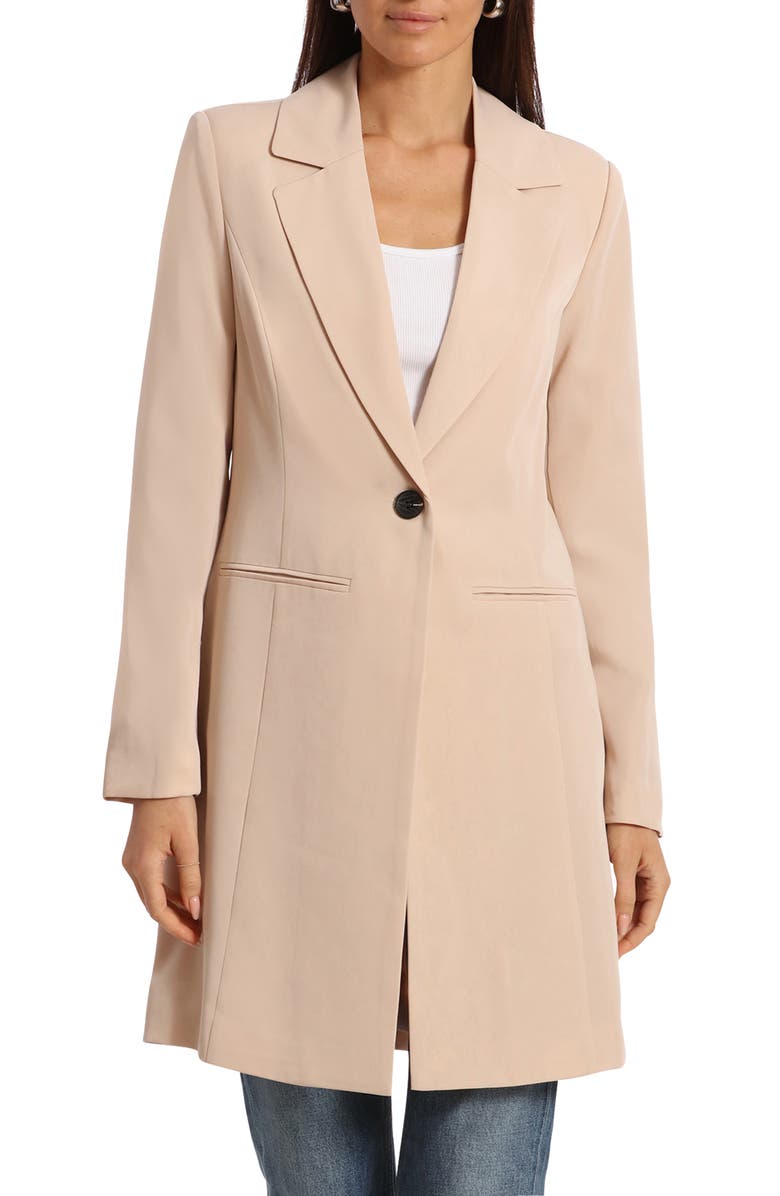 Avec Les Filles One-Button Longline Coat, Alternate, color, 