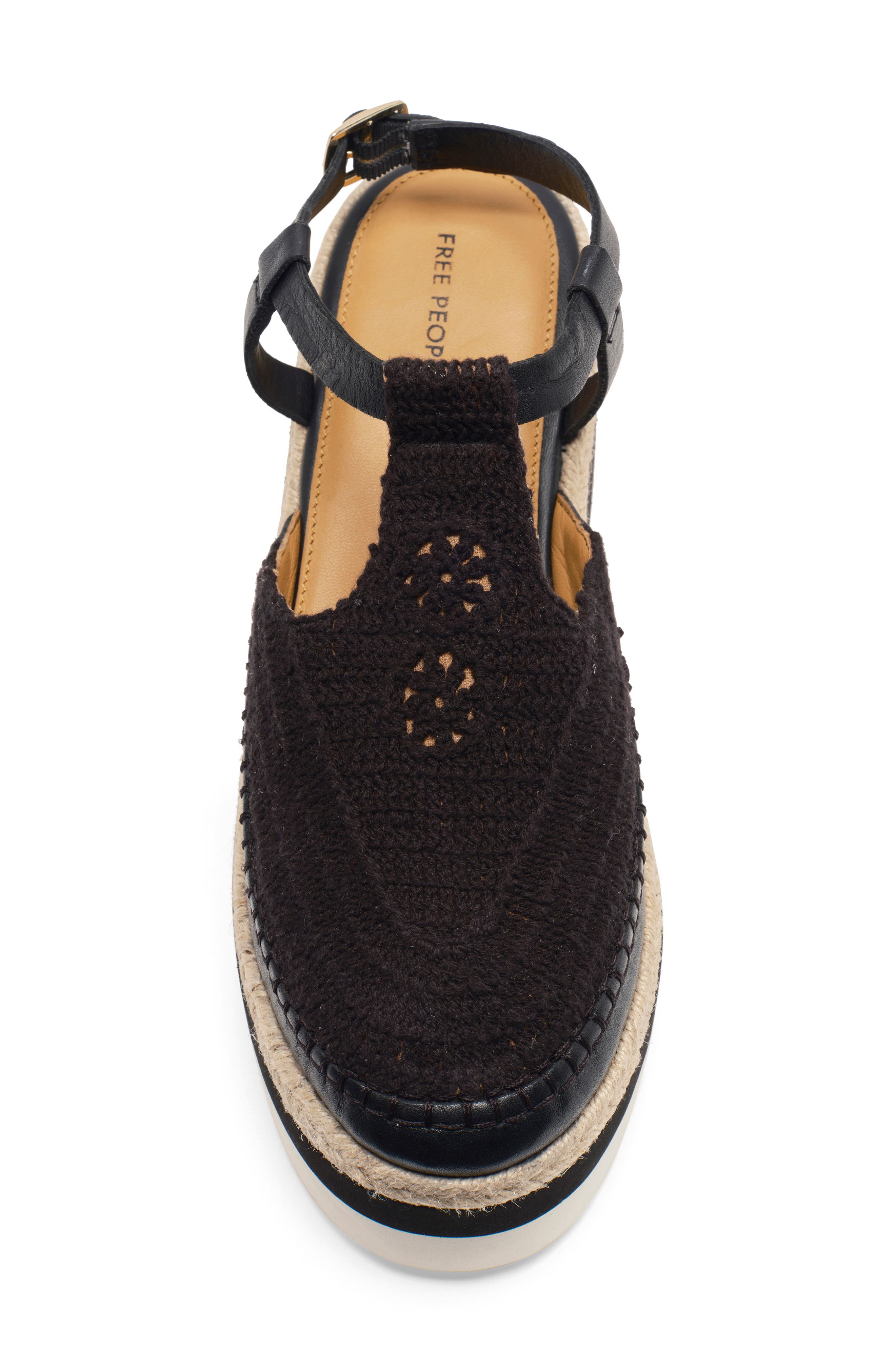 Free People Morning in Mykonos Platform Wedge, Alternate, color, Black