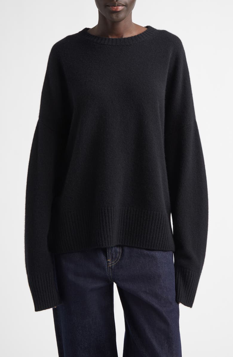 LOULOU DE SAISON Anton Cashmere Crewneck Sweater, Main, color, Black