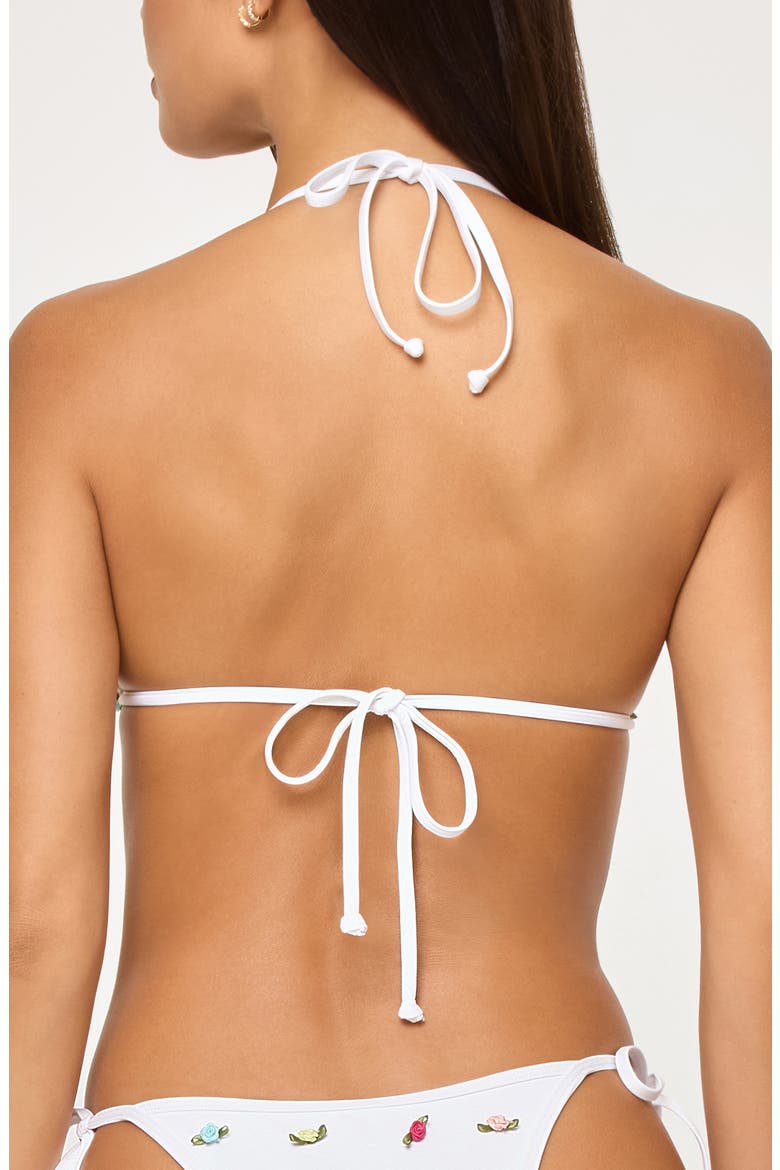 Rosette Bikini Top, Alternate, color, WHITE
