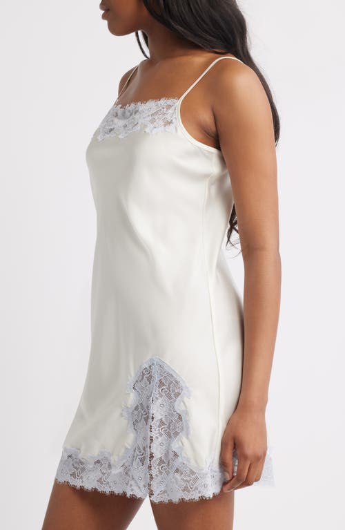 Open Edit Lace Trim Satin Chemise