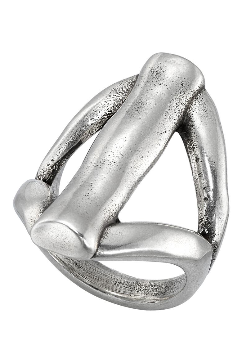 Chara Sculpted Cutout Ring, Main, color, SILVER