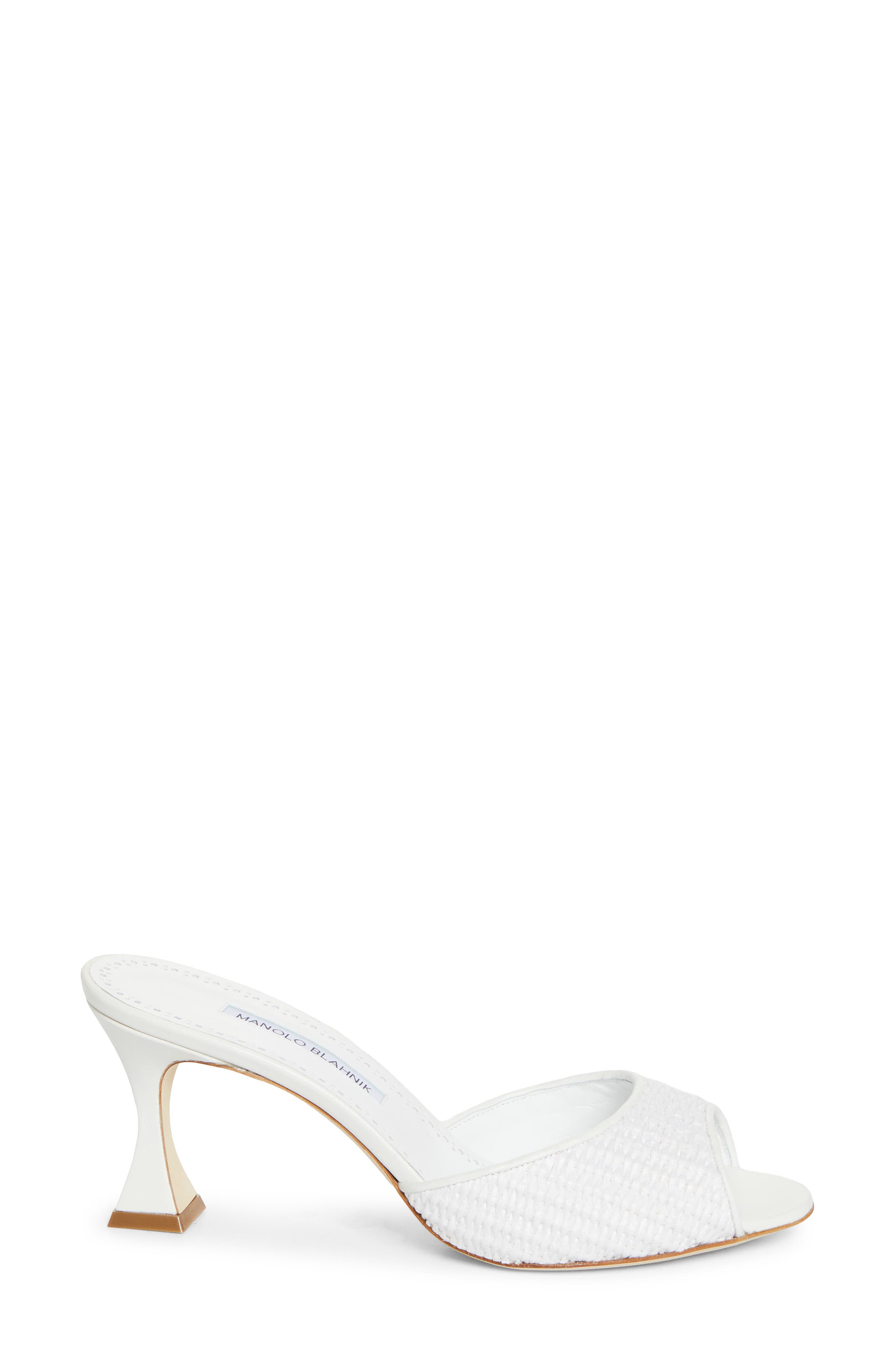 Manolo Blahnik Jadaron Slide Sandal, Alternate, color, White