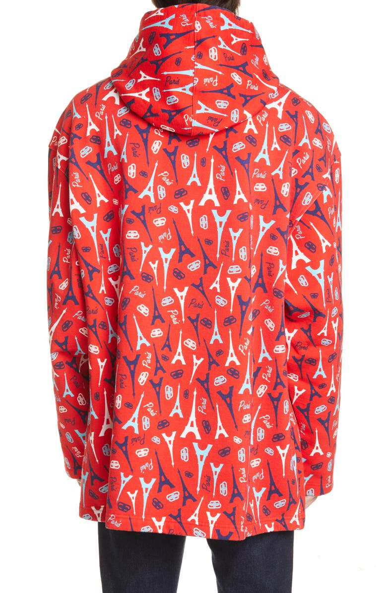 Balenciaga Eiffel Tower Print Hoodie, Alternate, color,