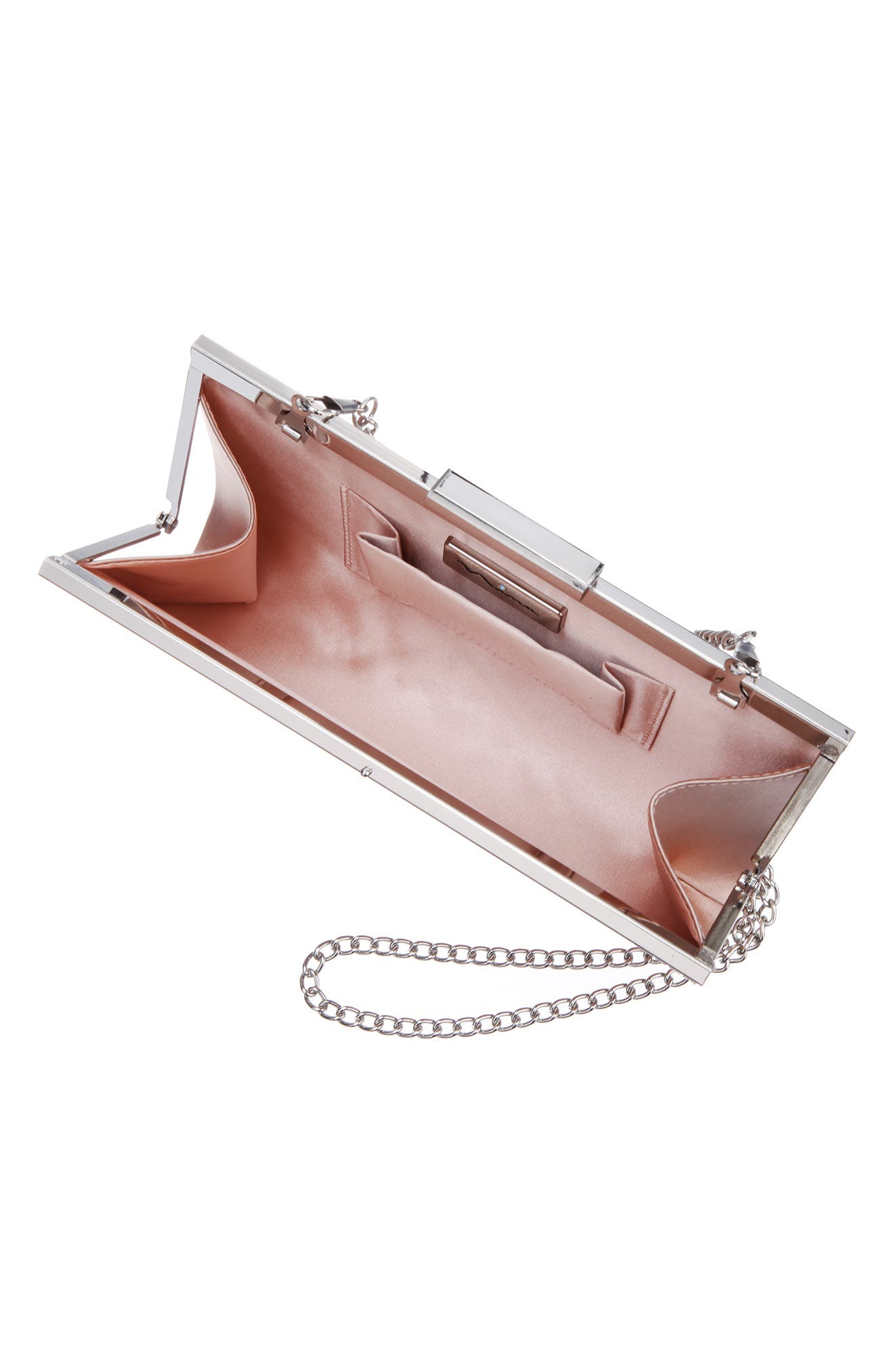 Crystal Frame Clutch, Alternate, color, ROSEGOLD