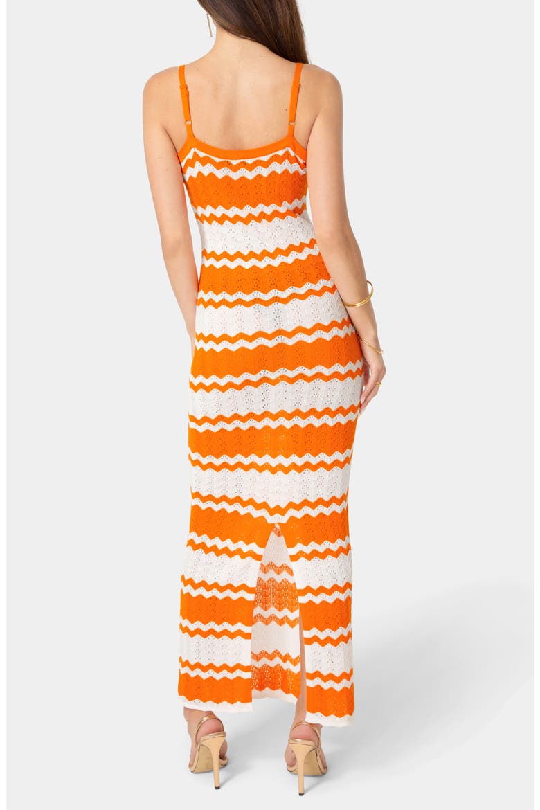 Stripe Knit Maxi Dress, Alternate, color, ORANGE/ WHITE