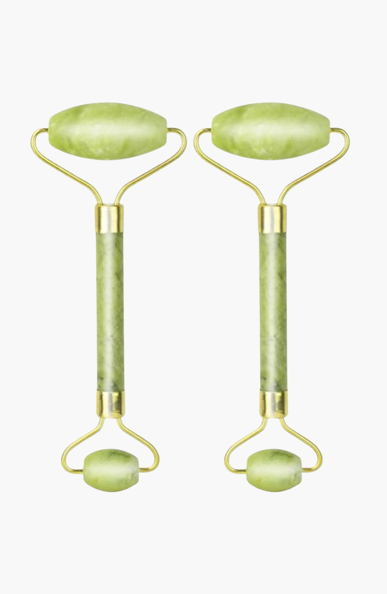 Lovery Jade Facial Roller 2-Pack, Main, color, Light Green / Gold