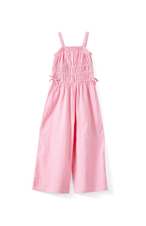Kid's Shirred Bow Jumpsuit