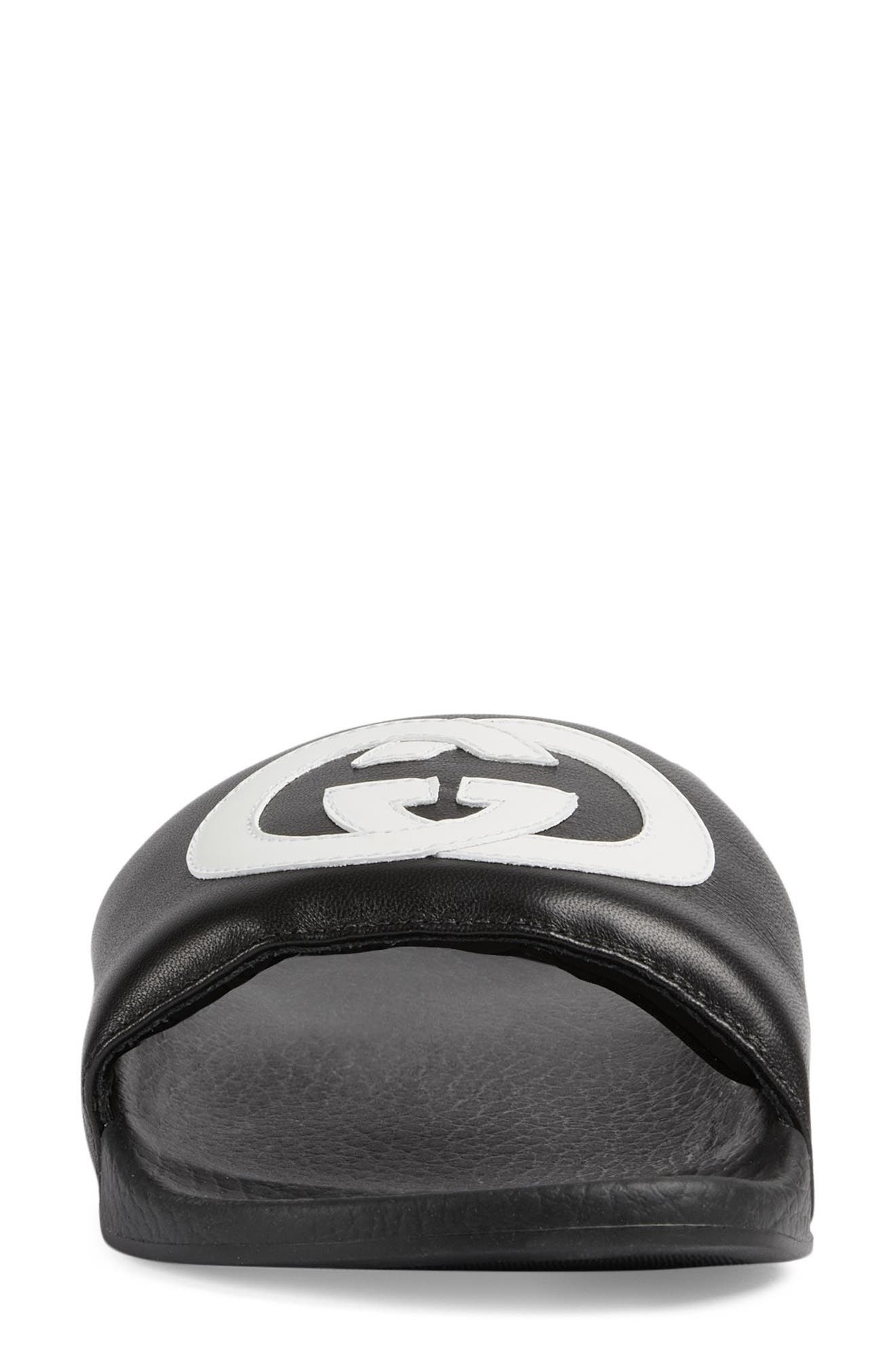 Gucci Pursuit Logo Slide Sandal, Alternate, color, 