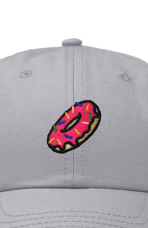 Dalix Donut Embroidered Adjustable Cap In Gray