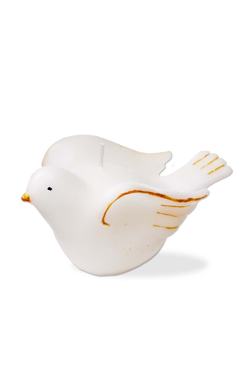 tag Gilded Dove Sculpted Candle White Christmas Novelty Wax, Main, color, White