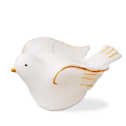 Gilded Dove Sculpted Candle White Christmas Novelty Wax