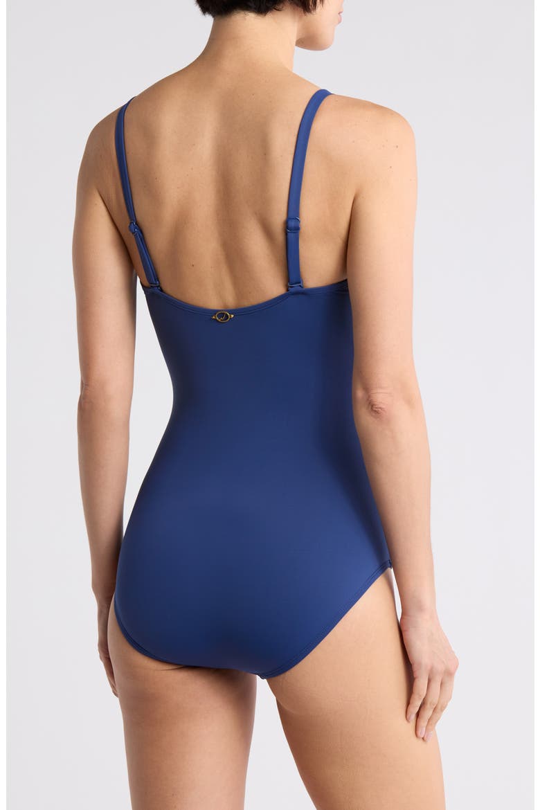 Flora Bandeau One Piece Swimsuit, Alternate, color, PANTHEON B