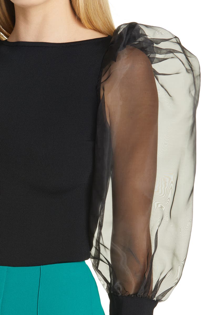 Alice + Olivia Abella Puff Sleeve Sweater, Alternate, color, 