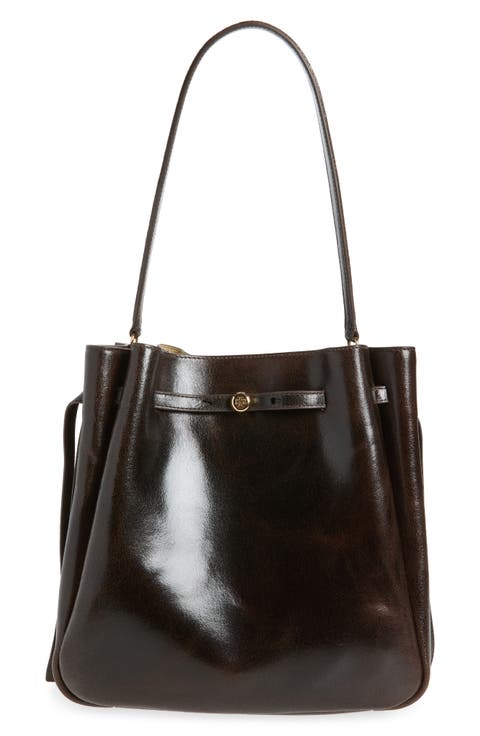 Romy Distressed Large Leather Bucket Bag