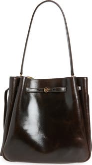 Tory Burch Romy Distressed Large Leather Bucket Bag