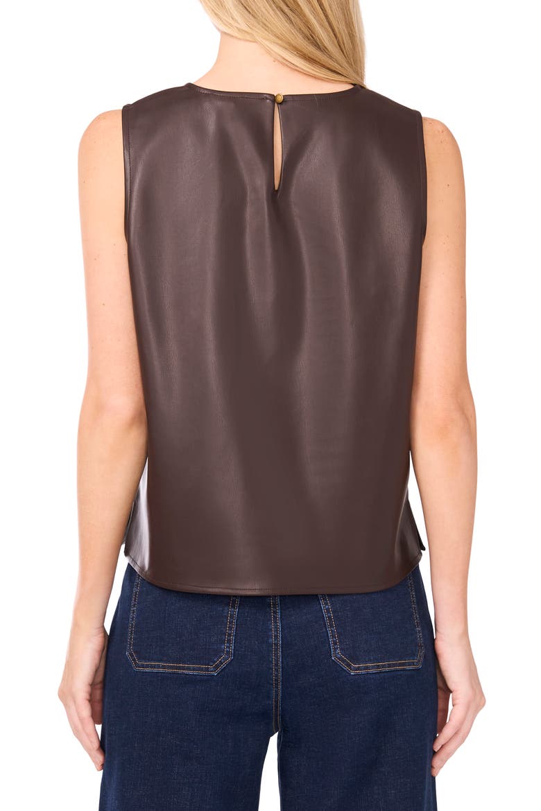 Faux Leather Tank, Alternate, color, CHOCOLATE
