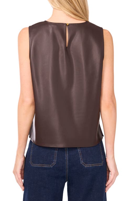 Vince Camuto Faux Leather Tank Top In Brown