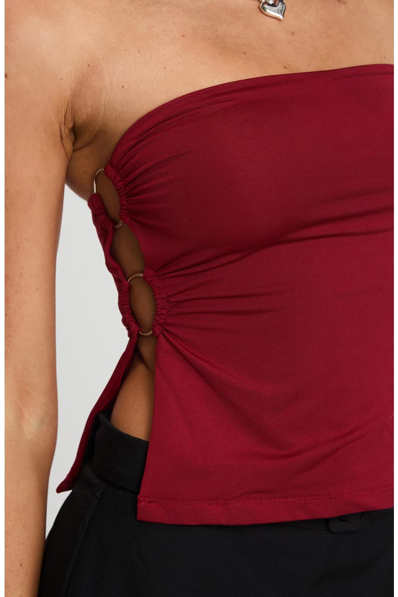 Round the World Strapless Tube Top, Alternate, color, BURGUNDY