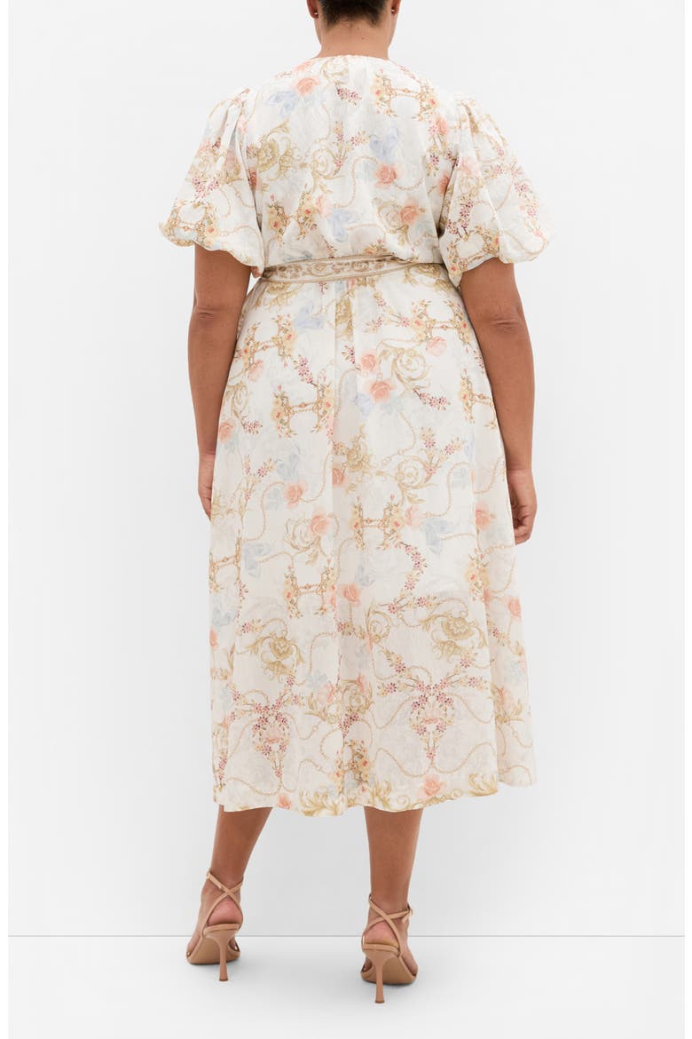 Anastasia Print Wrap Dress, Alternate, color, OPULENT IVORY