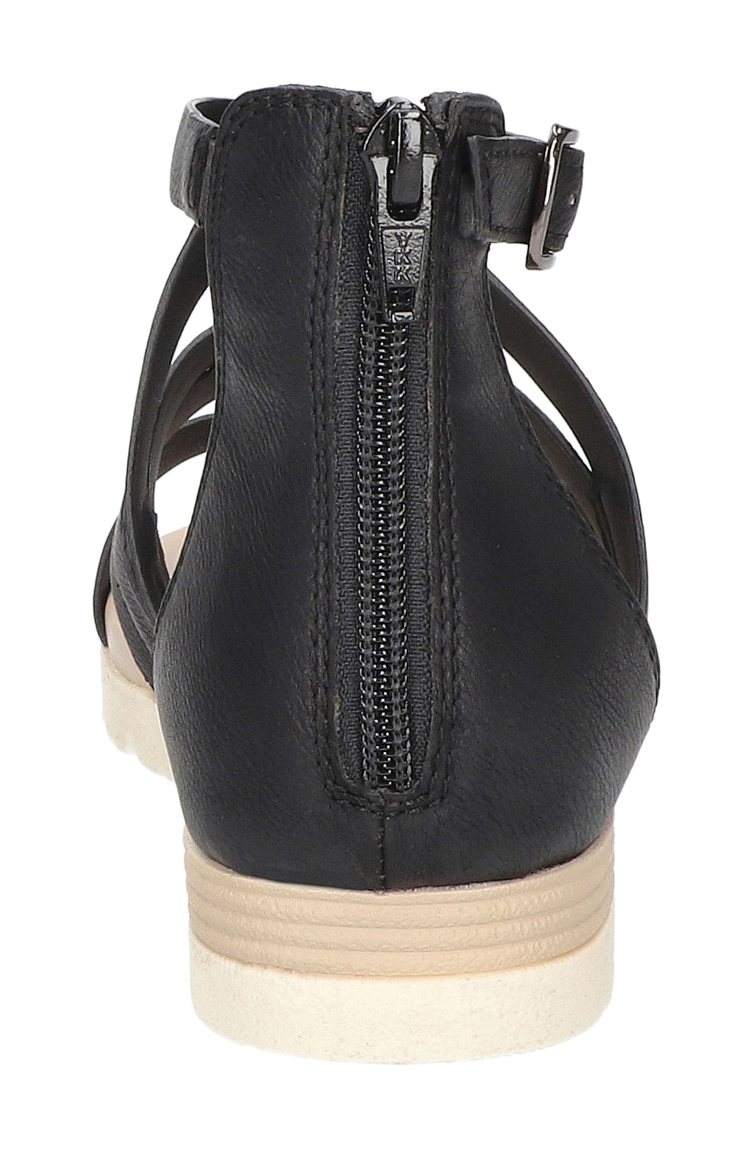 EASY STREET <p>Vila Faux Leather Sandal (Women)</p>, Alternate, color, Black