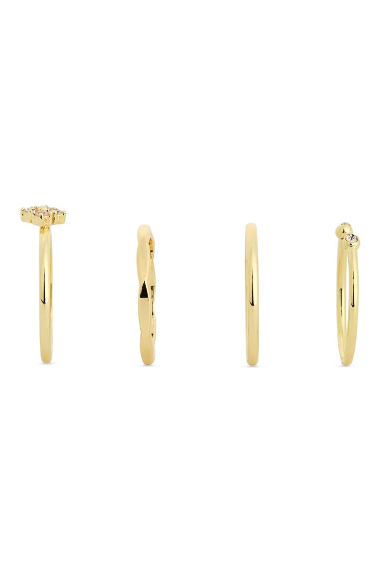 4-Piece Stackable Ring Set, Alternate, color, CLEAR / GOLD