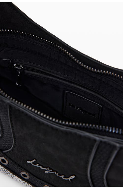 Desigual Two Tone Shoulder Bag In Black